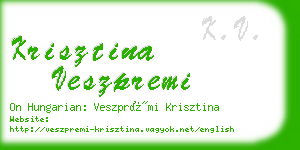krisztina veszpremi business card